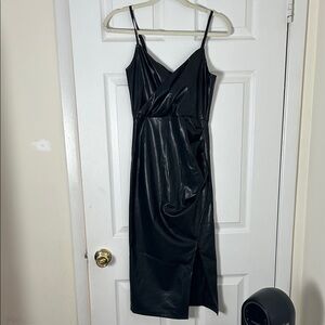 Chic Black Midi Dress with Spaghetti Straps